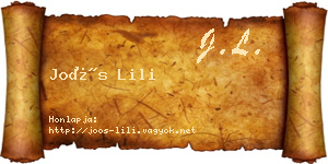 Joós Lili névjegykártya