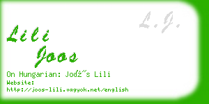 lili joos business card